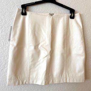 Free People White Pleather Skirt